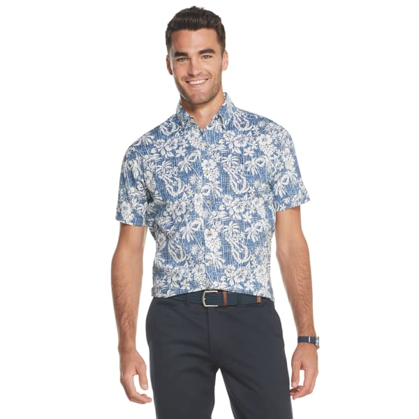 IZOD Men's Dockside Chambray Short-Sleeve Button-Front Shirt