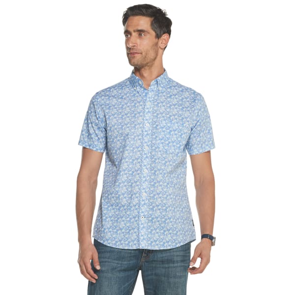 IZOD Men's Short-Sleeve Coral Print Button-Down Shirt