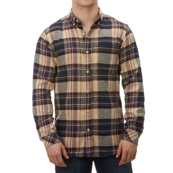 BURNSIDE Men's Long-Sleeve Woven Flannel Shirt