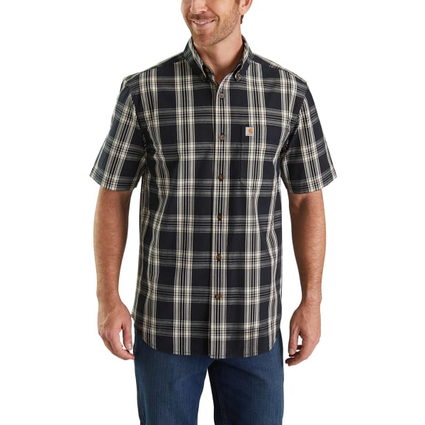 CARHARTT Men's Essential Plaid Button-Down Short-Sleeve Shirt