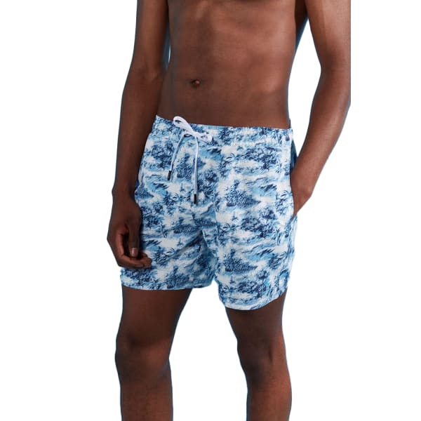 JACK WILLS Men's Blakeshall Mid-Length Palm Print Swim Short