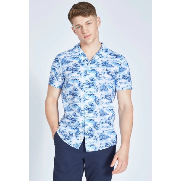 JACK WILLS Men's Short-Sleeve Elwick Palm Print Shirt