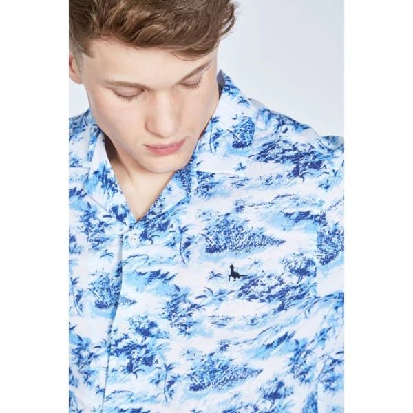 JACK WILLS Men's Short-Sleeve Elwick Palm Print Shirt