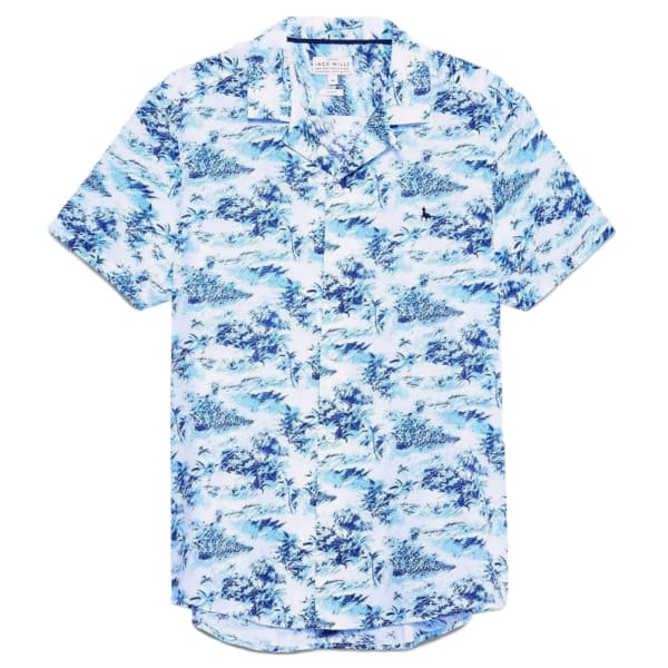 JACK WILLS Men's Short-Sleeve Elwick Palm Print Shirt