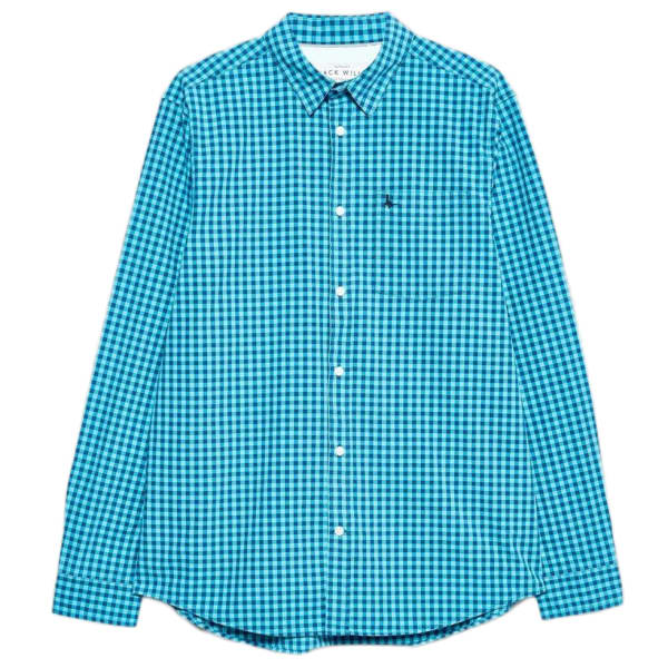 JACK WILLS Men's Long-Sleeve Ruxton Poplin Gingham Shirt