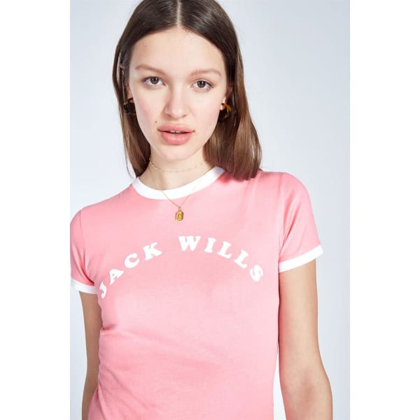 JACK WILLS Women's Blackmore Flocked Short-Sleeve Ringer Tee