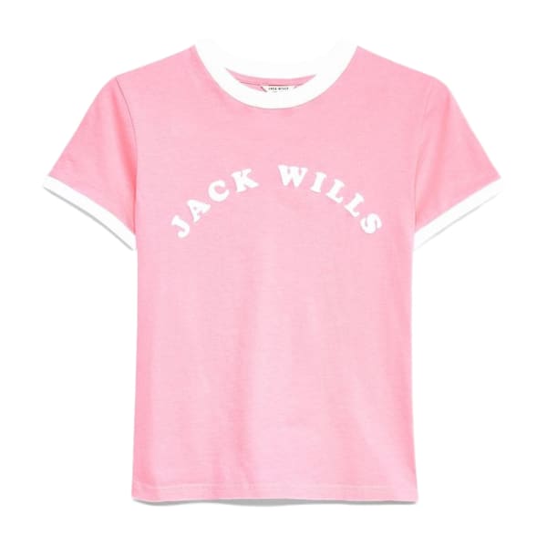 JACK WILLS Women's Blackmore Flocked Short-Sleeve Ringer Tee