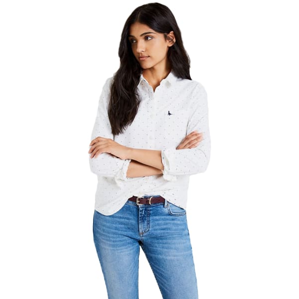 JACK WILLS Women's Long-Sleeve Homefore Oxford Dobby Button Down Shirt