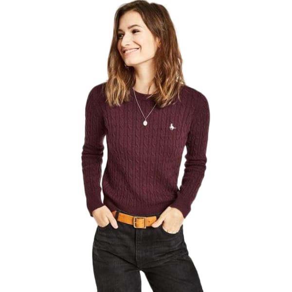 JACK WILLS Women's Heritage Cable Crewneck Sweater