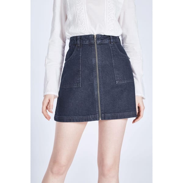 JACK WILLS Women's Chartham Full Zip Denim Skirt