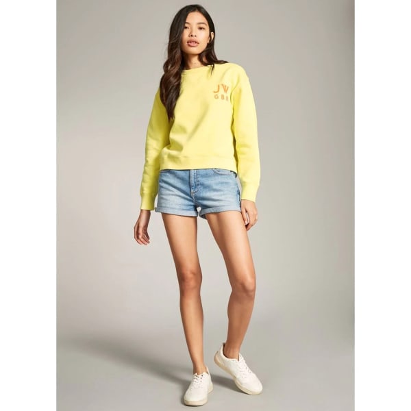 JACK WILLS Women's Wills Kempson Garment Dye Cropped Crewneck Sweatshirt