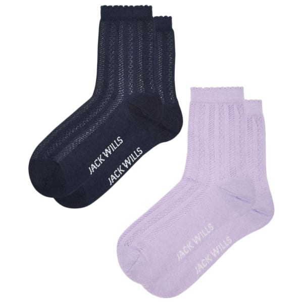 JACK WILLS Roselands Pointelle Ankle Sock, 2 Pack