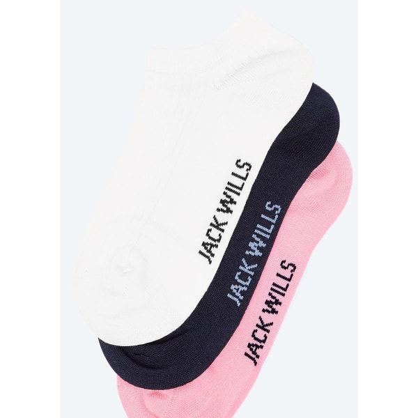 JACK WILLS Women's Somerford Ribbed Trainer Socks, 3-Pack