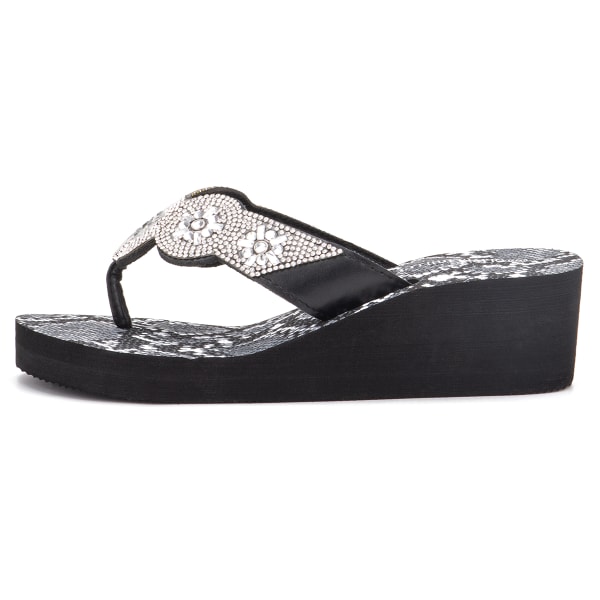 OLIVIA MILLER Women's Circle Snake Wedge Sandals