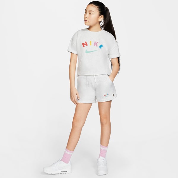 NIKE Girls' NSW Fleece Short-Sleeve Crewneck