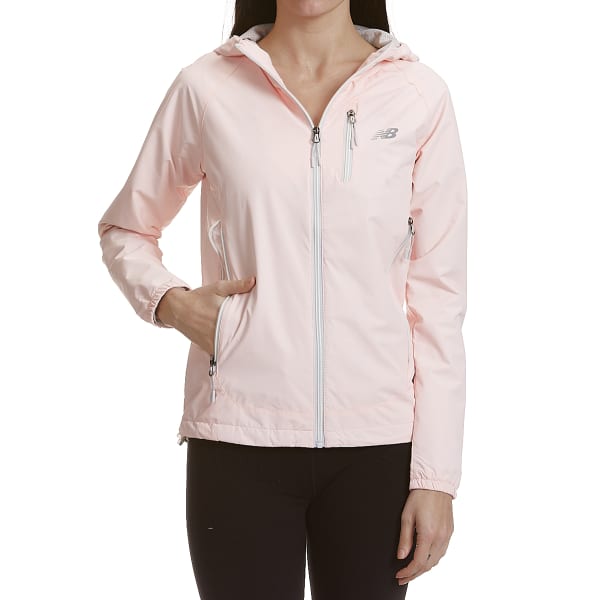 NEW BALANCE Women's Solid Dobby Hooded Jacket with Zipped Pockets