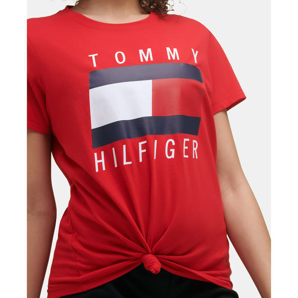 TOMMY HILFIGER T-Shirt Donna Logo Frontale Rosso TOM*DW0DW16167