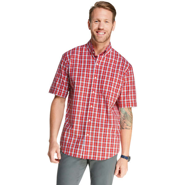 ARROW Men's Hamilton Poplin Plaid Button-Down Shirt