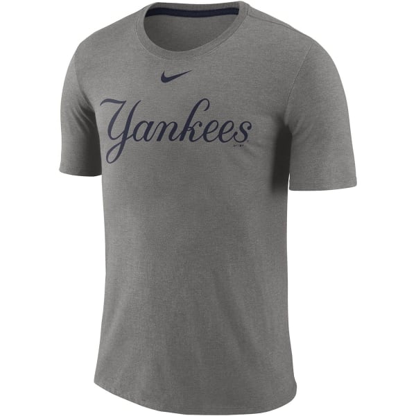 NIKE Men's New York Yankees Tri-Blend Wordmark Tee