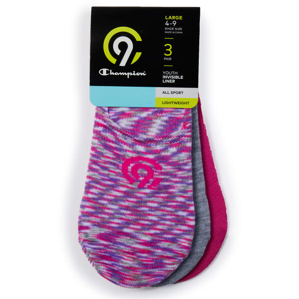 CHAMPION Girls' Liner Socks, 3 Pack