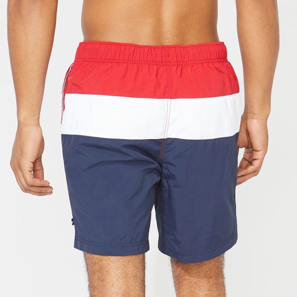 NAUTICA Men's Tri-Block Quick-Dry Swim Trunks