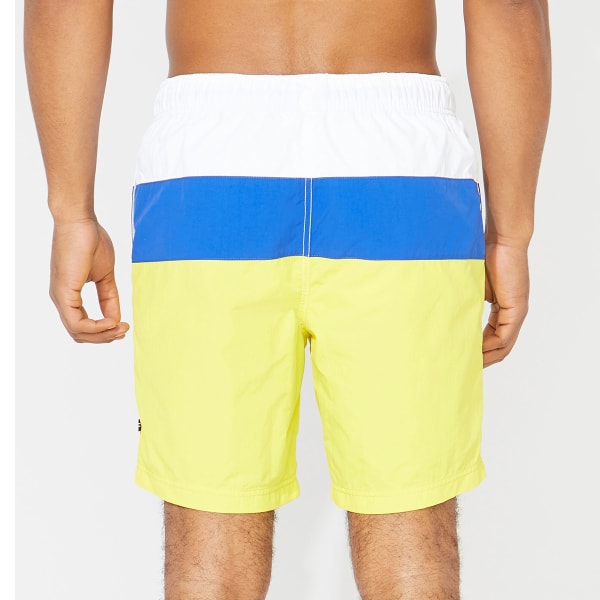 NAUTICA Men's Tri-Block Quick-Dry Swim Trunks