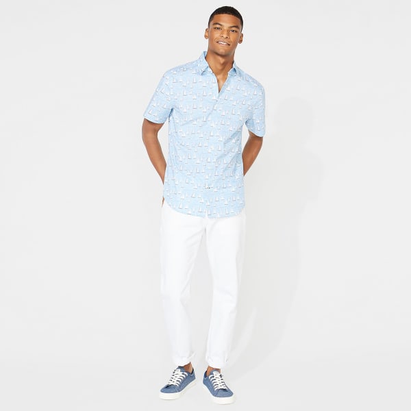 NAUTICA Men's Navtec Short-Sleeve Button Down Shirt