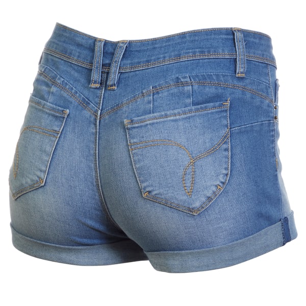 YMI Juniors' Mid-Rise 1-Button Cuffed Hem Shorts - Bob’s Stores