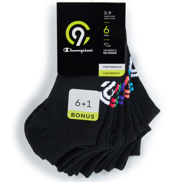 C9 CHAMPION Women's Flat Knit Npo Show Socks, 7 Pack