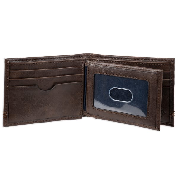 Columbia Men's Leather Rfid Slim Bifold Wallet With Exterior