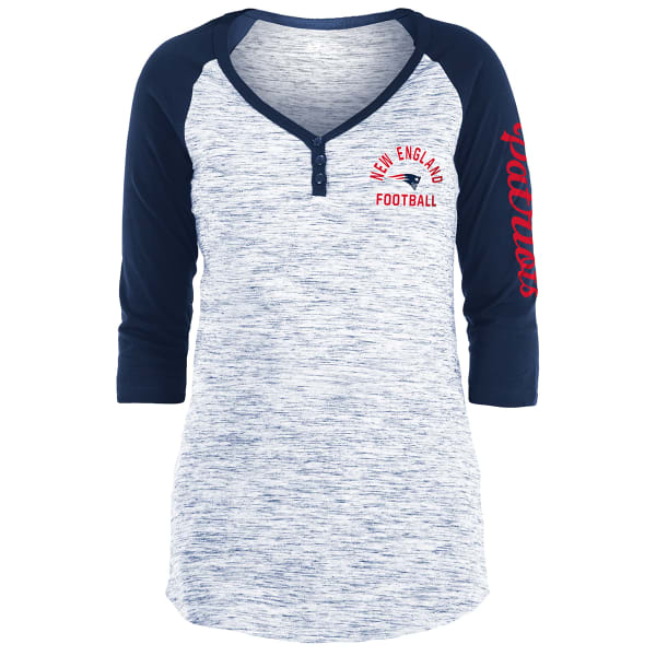 NEW ENGLAND PATRIOTS Women's Space Dye 3/4-Length Henley Tee