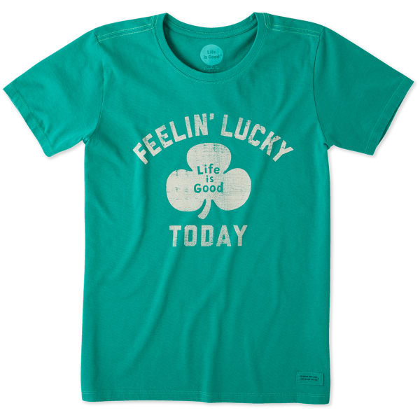 LIFE IS GOOD Women's Feelin' Lucky Today Short-Sleeve Crusher Tee