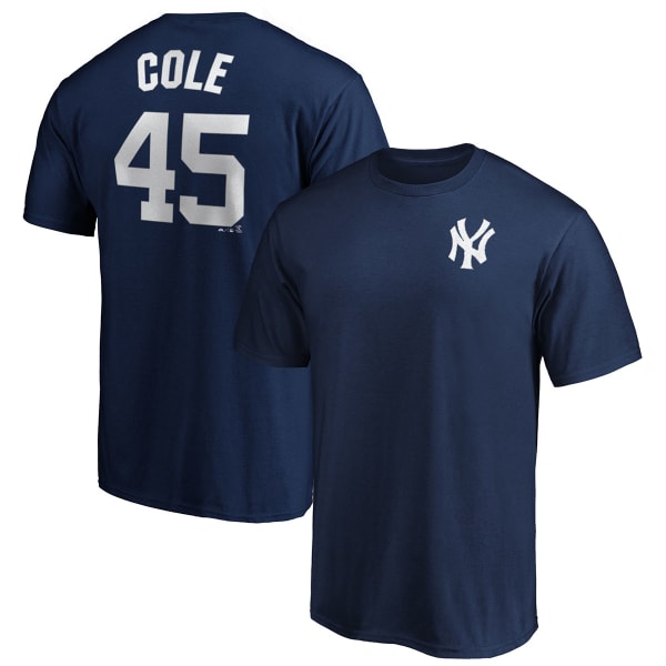 Mens MLB Team Apparel New York Yankees GERRIT COLE Baseball Shirt NAVY