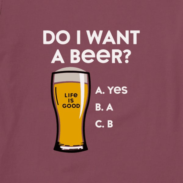 LIFE IS GOOD Men's Do I Want a Beer Long-Sleeve Crusher Tee