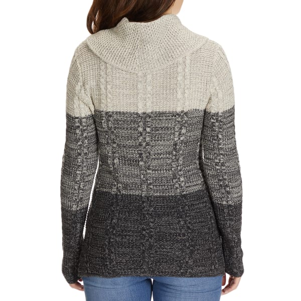 JEANNE PIERRE Women's Cowl Neck Cable Sweater