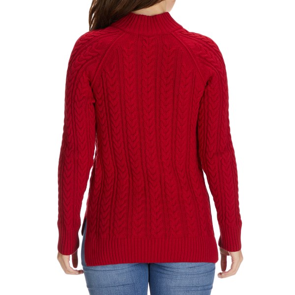 JEANNE PIERRE Women's Cable Mock Neck Sweater