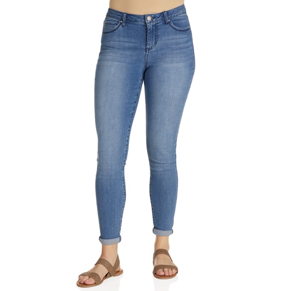 BLUE SPICE Juniors' High Waist Roll Cuff Jeans