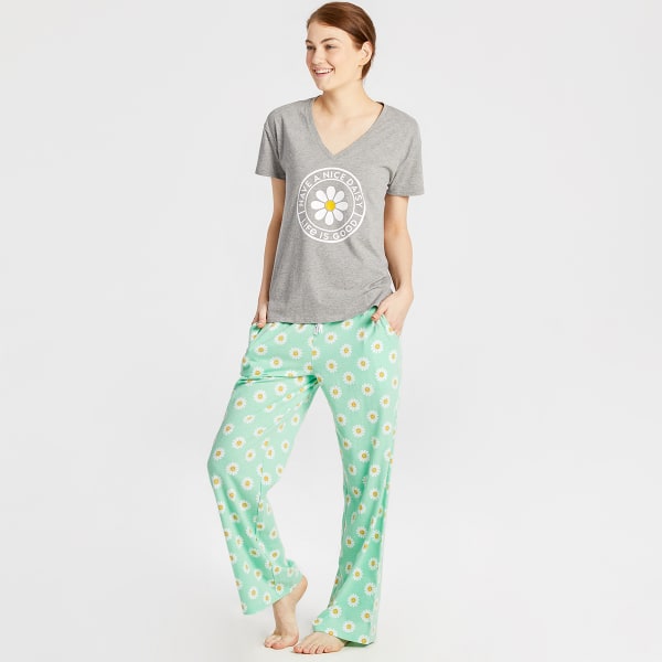 LIFE IS GOOD Women's Have A Nice Day Snuggle Up V-Neck SleepTop