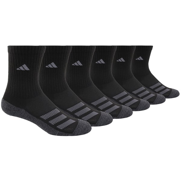 ADIDAS Youth Cushioned Angle Stripe Crew Socks, 6 Pack