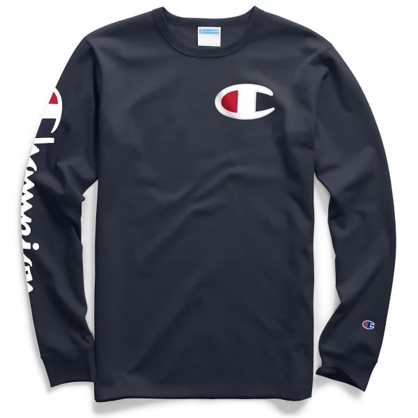 CHAMPION Men's Big C Logo Long-Sleeve Tee