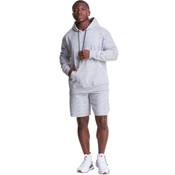 CHAMPION Men's Powerblend All Over Logo Fleece Hoodie