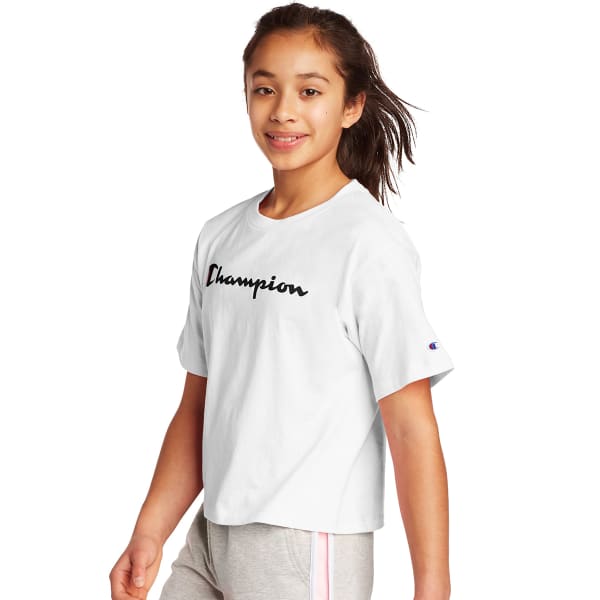 CHAMPION Girls' Boxy Cropped Short Sleeve Tee