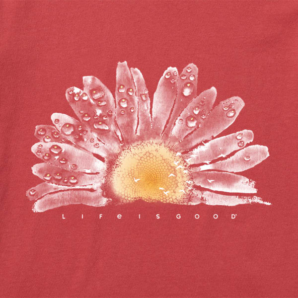 LIFE IS GOOD Women's Watercolor Daisy Crusher Vee Tee