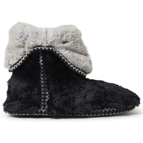 FAMOUS MAKER Women's Beth Furry Foldover Boot Slipper