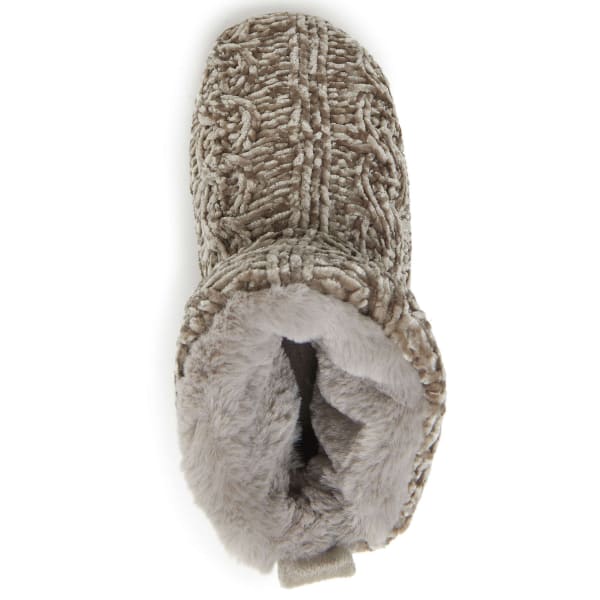 FAMOUS MAKER Women's Marled Cable Knit Chenille Bootie