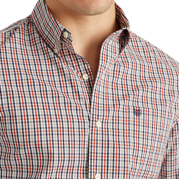 CHAPS Men's Stretch Poplin Gingham Shirt