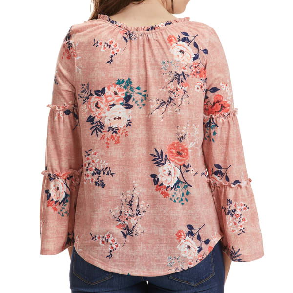 ABSOLUTELY FAMOUS Women's Bell Sleeve Peasant Top