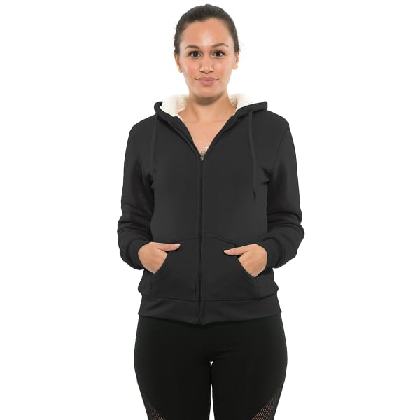 BSP Women's Sherpa-Lined Full Zip Fleece Hoodie