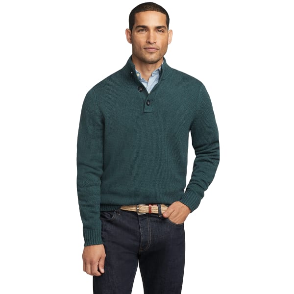 IZOD Men's Buttoned Mock Neck Sweater