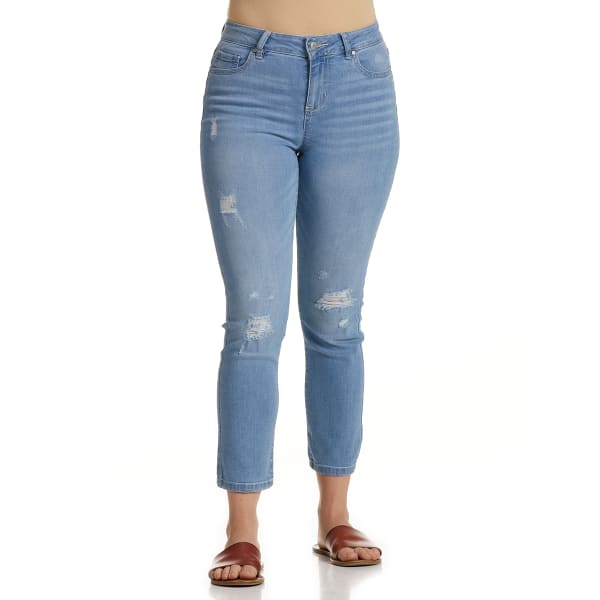 D JEANS Women's High-Waisted Straight Ankle Jeans